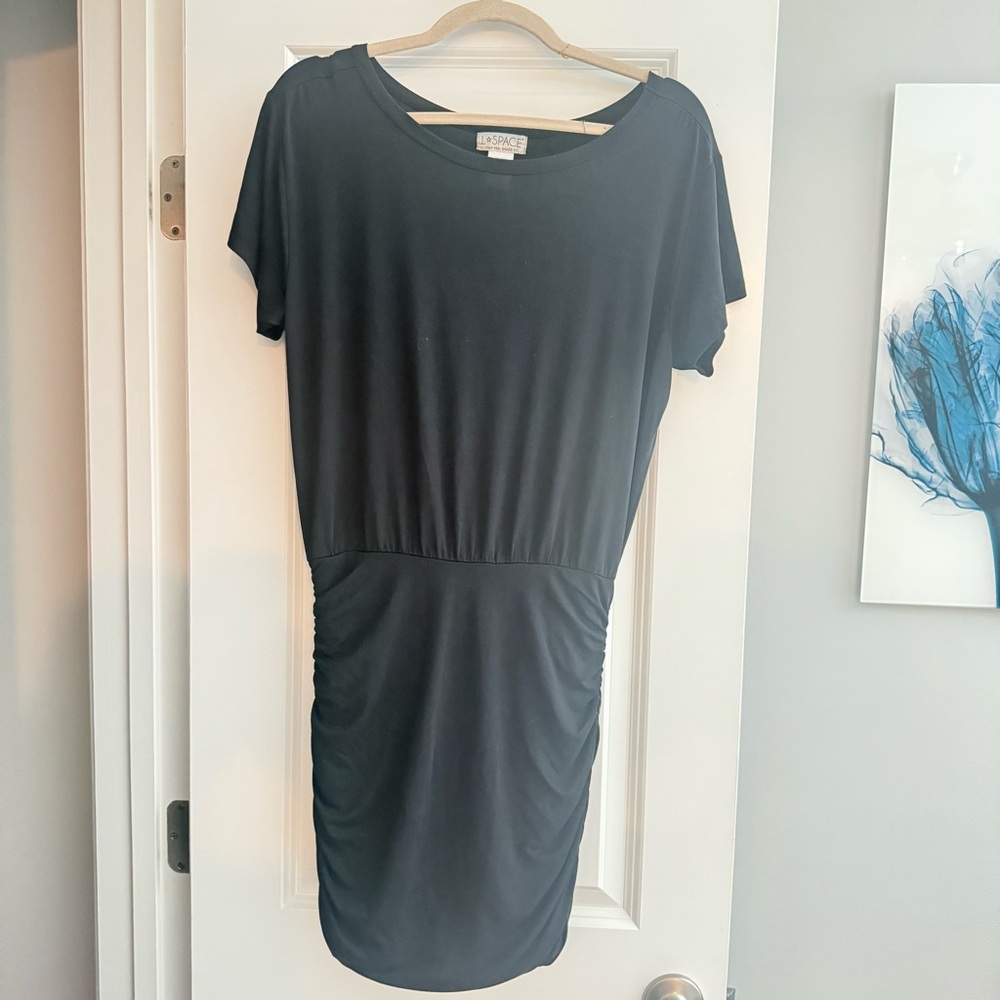 L*Space Black Ruched Dress nwot